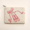 Fashnzfab Ballet Slipper Bow Seed Beaded Mini Pouch Bag In Multi