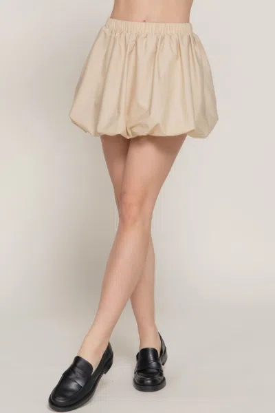 Fashnzfab Balloon Mini Skirt In Beige