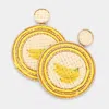 Fashnzfab Banana Detail Straw Earrings In Multi