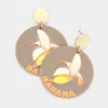 Fashnzfab Banana Printed Resin Round Dangle Earrings In Multi