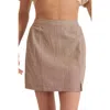 Fashnzfab Banded Front Waist Pinstripe Mini Skirt In Gold