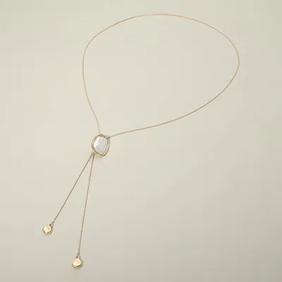 Fashnzfab Baroque Pearl Frame Accent Adjustable Bolo Tie Long Necklace In Multi