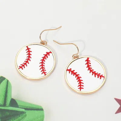 Fashnzfab Baseball Dangle Earrings In Multi