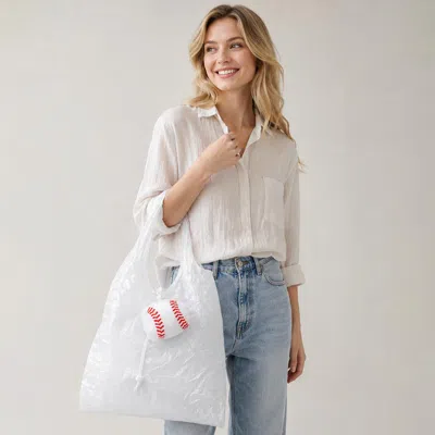 Fashnzfab Baseball Drawstring Reusable Tote Bag In Multi