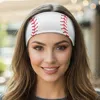 Fashnzfab Baseball Game Day Sporty Print Stretch Headband In White