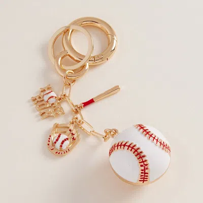 Fashnzfab Baseball Keychain / Bag Charm In Multi