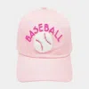 Fashnzfab Baseball Message Baseball Cap In Pink