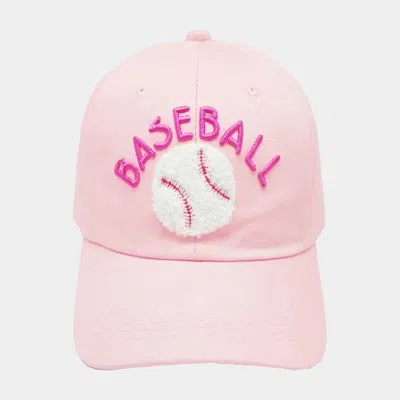 Fashnzfab Baseball Message Baseball Cap In Pink