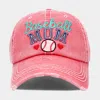 Fashnzfab Baseball Mom Vintage Baseball Cap In Pink