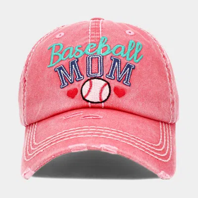 Fashnzfab Baseball Mom Vintage Baseball Cap In Pink