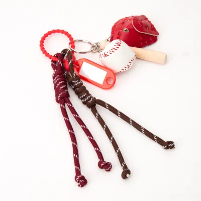 Fashnzfab Baseball Name Tag Keychain / Bag Charm In White