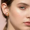 Fashnzfab Baseball Stud Earrings In Gold