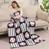 Fashnzfab Baseball Theme Patterned Reversible Throw Blanket
