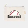 Fashnzfab 'baseball'cotton Canvas Eco Pouch Bag In Multi
