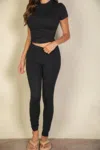 Fashnzfab Basic Solid Leggings In Black