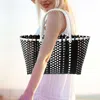 Fashnzfab Basket Bliss Weave Tote Bag / Shoulder Bag In Black
