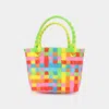 Fashnzfab Basket Weave Mini Micro Tote Bag In Multi