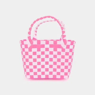 Fashnzfab Basket Weave Mini Micro Tote Bag In Pink