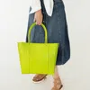 Fashnzfab Basket Weave Tote Bag / Shoulder Bag In Yellow