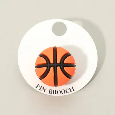 Fashnzfab Basketball Lapel Pin Brooch In Orange