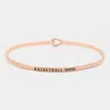 Fashnzfab Basketball Mom Thin Brass Metal Hook Bracelet Rose Gold In Gold