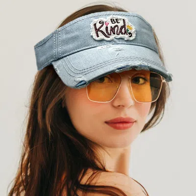 Fashnzfab Be Kind Vintage Visor Hat In Multi