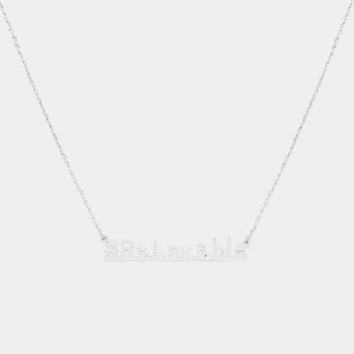 Fashnzfab #be Lovable Message Pendant Necklace In Silver