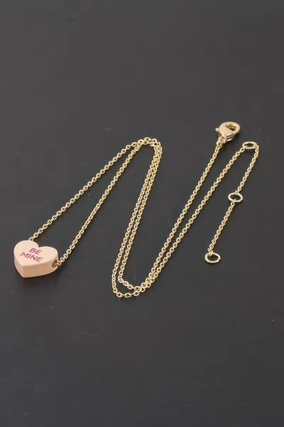 Fashnzfab Be Mine Heart Pendant Necklace In Gold