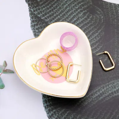 Fashnzfab Be Mine Message Heart Arrow Jewelry Dish In Neutral