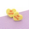 Fashnzfab Be Mine Message Heart Stud Earrings - Yellow In Yellow
