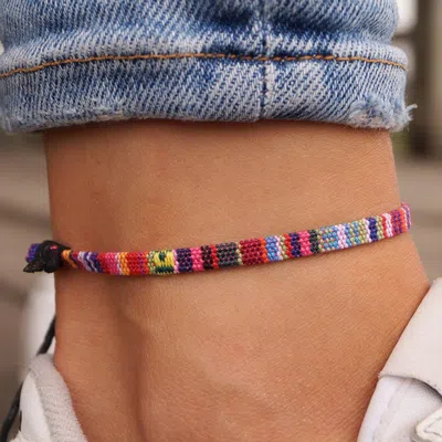Fashnzfab Beach Surfer Anklet (adjustable) In Multi
