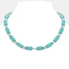 Fashnzfab Bead Accented Turquoise Necklace In Multi