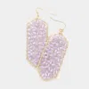 Fashnzfab Bead Cluster Hexagon Dangle Earrings In Purple