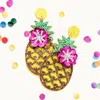 Fashnzfab Bead Embellished Glittered Pineapple Dangle Earrings - Yellow In Multi