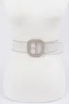 Fashnzfab Bead Frame Clear Belt In Green