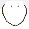 Fashnzfab Bead Pointed Wood Necklace In Multi