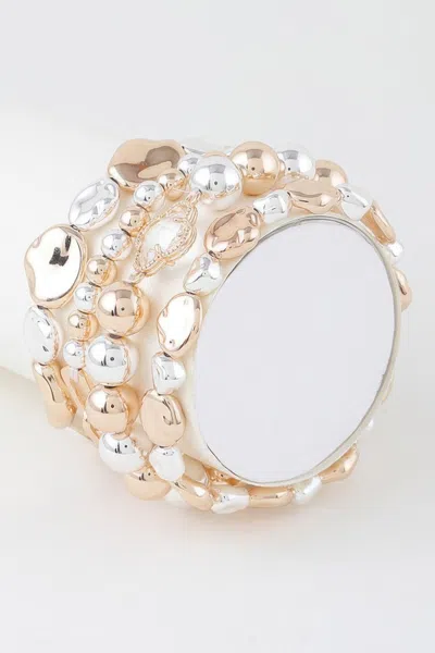 Fashnzfab Beaded Beauty Bracelet In Gold