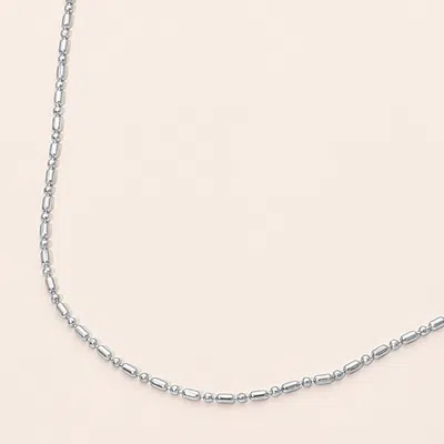 Fashnzfab Beaded Chain Necklace In Metallic