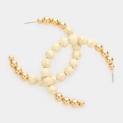 Fashnzfab Beaded Cluster Hoop Earrings In Multi