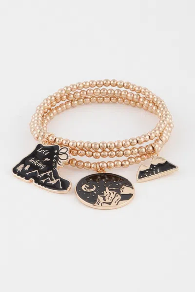 Fashnzfab Beaded Hiking Charm Bracelet In Multi