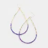 Fashnzfab Beaded Open Teardrop Dangle Earrings In Blue