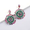 Fashnzfab Beaded Round Dangle Earrings In Multi