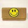 Fashnzfab Beaded Smile Clutch / Crossbody Bag In Gold