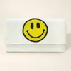 Fashnzfab Beaded Smile Clutch / Crossbody Bag In White