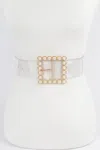 Fashnzfab Beaded Square Plus Size Belt In Multi
