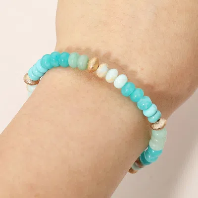 Fashnzfab Beaded Stretch Bracelet In Blue