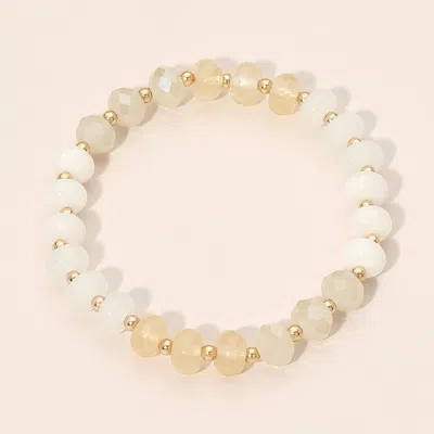 Fashnzfab Beaded Stretch Bracelet In Silver
