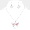 Fashnzfab Bean Beads Accented Metal Wire Dragonfly Turtle Pendant Necklace In Metallic