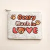 Fashnzfab Beary Much In Love Message Sequin Seed Beaded Mini Pouch Bag In Multi