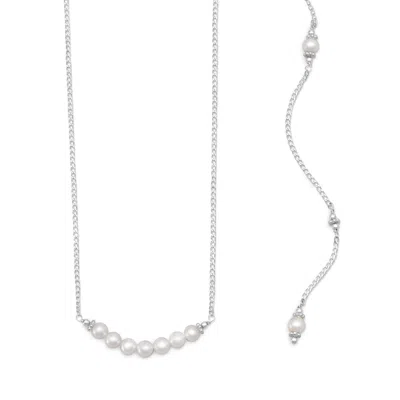 Fashnzfab Beautiful Cultured Freshwater Pearl Back Drop Necklace In Brown